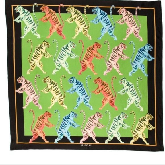 Gucci Accessories - Gucci Fierce Cat Silk Scarf